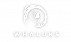 White Whaluks logo with slight drop shadow