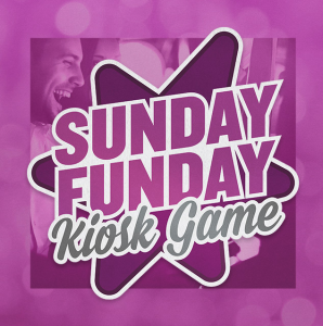 Promotion graphic for Sunday Funday kiosk game