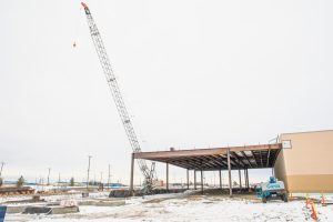 Construction zone for Spokane Tribe Casinos new expansion