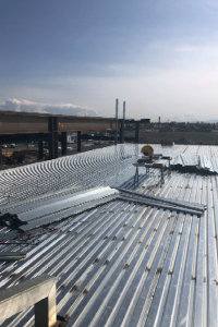 Steel slimdek framing in construction zone