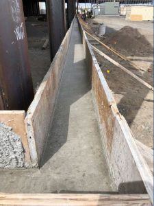 Concrete support forms for entertainment venue under construction