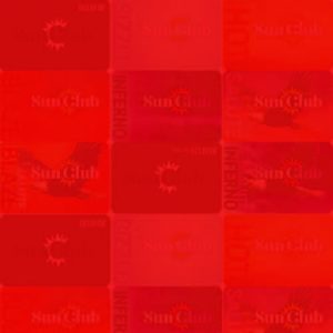 Sun Club cards background with red overlay