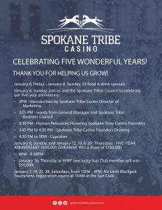 Spokane Tribe Anniversary flyer